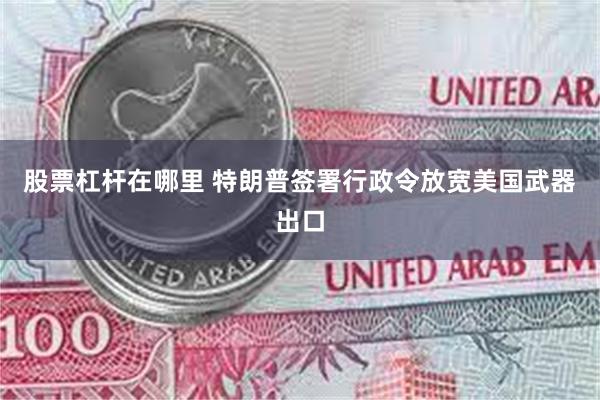 股票杠杆在哪里 特朗普签署行政令放宽美国武器出口