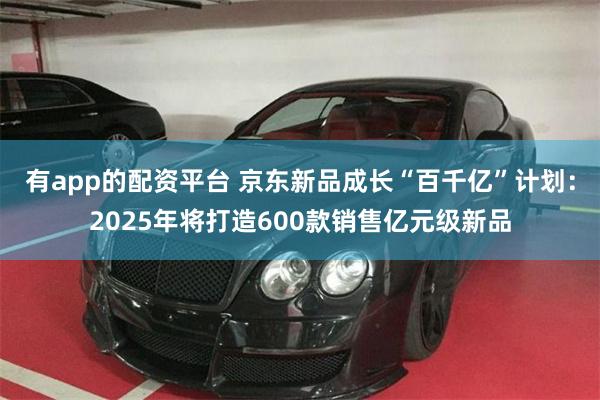 有app的配资平台 京东新品成长“百千亿”计划：2025年将打造600款销售亿元级新品