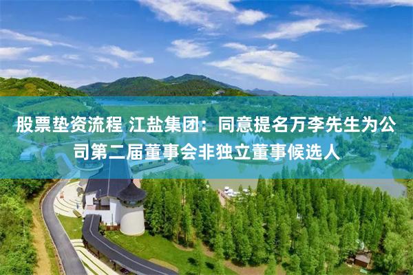 股票垫资流程 江盐集团：同意提名万李先生为公司第二届董事会非独立董事候选人