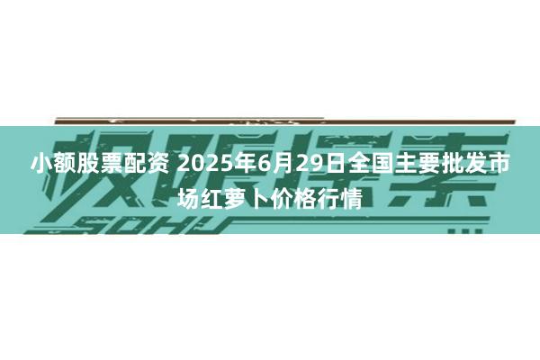 小额股票配资 2025年6月29日全国主要批发市场红萝卜价格行情